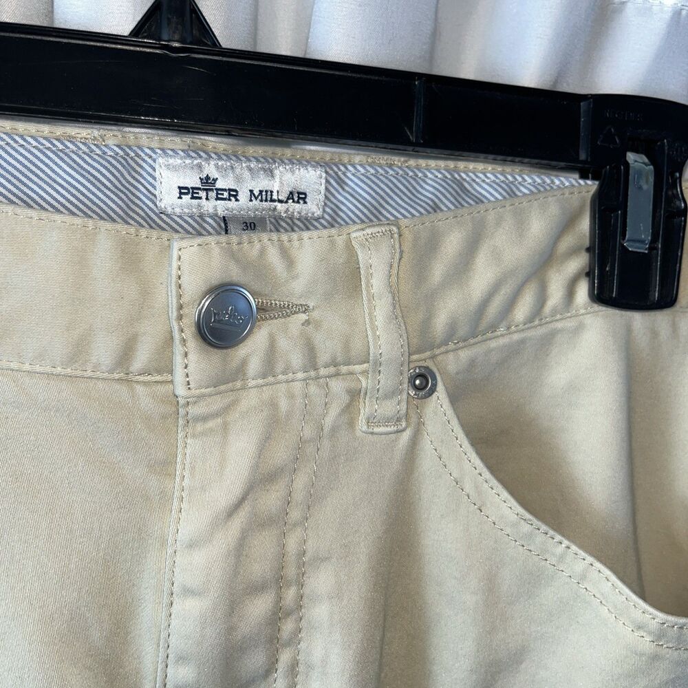 Peter Millar Men’s Ultimate Sateen 5 Pocket Pant MEOB39 Size 30 Khaki Golf - Picture 4 of 10